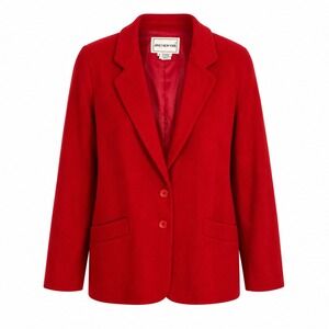 Jones New York Blazer 8 Red Cashmere Wool Blend Classic Professional Suit Jacket